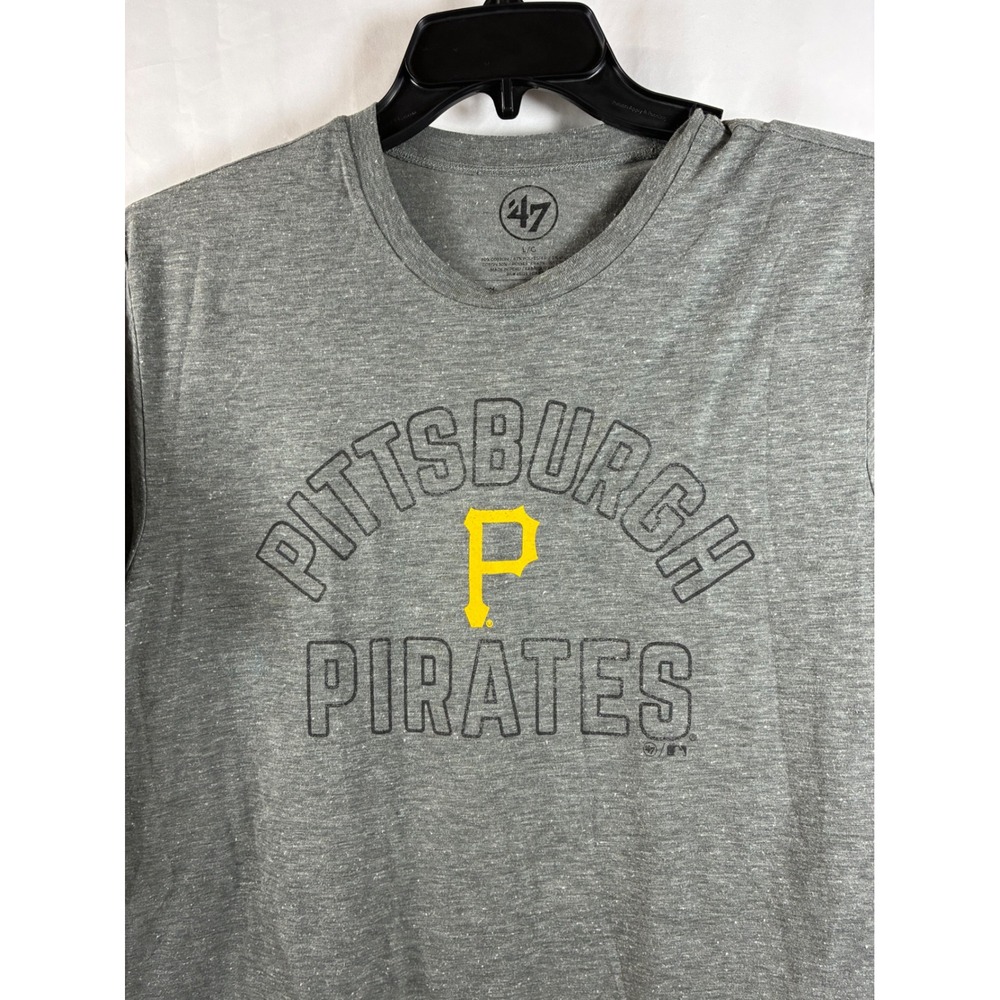 47 Brand Mens Pittsburgh Pirates MLB Graphic T-Shirt Heather Gray Large L/G - Picture 4 of 4